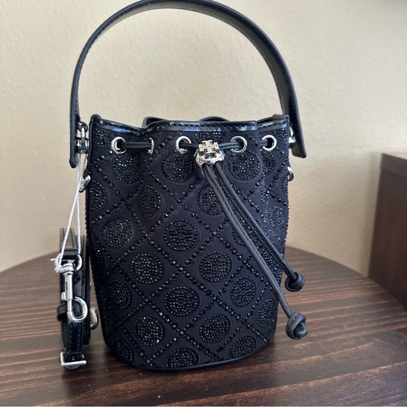 Tory Burch Handbags - Tory Burch Mini T Monogram Hotfix Bucket Bag